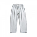 Women's Wide High-Waist Cropped Jeans with Visible Button Placket, Raw Hem and Utility Seams Fashion Glam