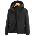 Men's Thermo Softshell Jacket with Sherpa Lining, Hood and Concealed Zipper Pockets Fashion Glam