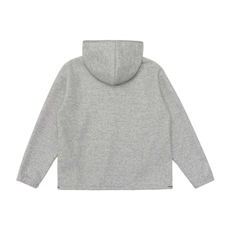 Unisex hoodie with button placket and soft fleece inner lining Fashion Glam
