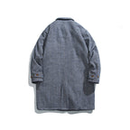 Unisex Kastiger Oversize Wool Blend Coat with Herringbone Pattern, Shirt Collar and Button Placket Fashion Glam