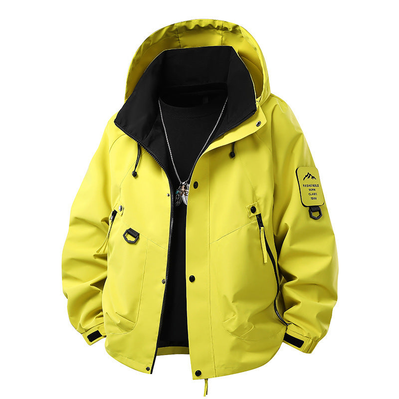 Men's outdoor softshell jacket with water-repellent membrane, versatile utility pockets, and adjustable cuffs Fashion Glam