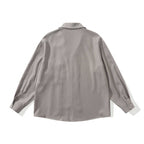 Unisex Oversized Lightweight Long Sleeve Shirt with Notched Collar, Chest Pocket and Boxy Silhouette Fashion Glam