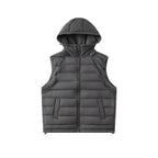 Unisex Lightly Padded Hooded Jacket with Two-Way Zipper and Adjustable Hem Fashion Glam