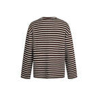 Unisex Maritime Striped Knit Shirt with Loose Fit and Round Neck Fashion Glam