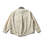 Men's oversized shirt in relaxed fit with contrast collar and patch chest pocket Fashion Glam