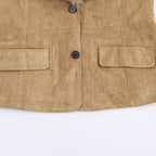 Women's short jacket made of faux suede with voluminous faux fur collar and fur cuffs Fashion Glam