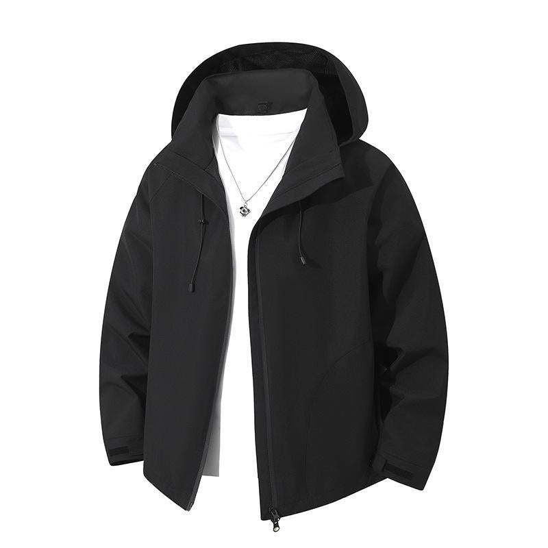 Men's Lightweight Softshell Hooded Jacket with Adjustable Hood and Wind- and Water-Repellent Membrane Fashion Glam