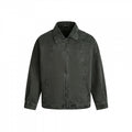 Men's Oversized Canvas Jacket with Shirt Collar, Raglan Seams and Full-length Zipper Fashion Glam