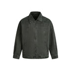 Men's Oversized Canvas Jacket with Shirt Collar, Raglan Seams and Full-length Zipper Fashion Glam