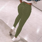 Women's waist-accentuated denim joggers with drawstring, ripped details & sculpting effect Fashion Glam