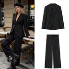 Women's Tailored One-Button Blazer with Extra Wide Shawl Collar and Slim Silhouette Fashion Glam