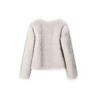 Women's Short Boxy Blouson made of dense high-pile faux fur with boxy silhouette Fashion Glam