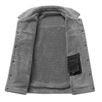 Men's Overshirt Jacket made of Denim with Teddy lining and Sherpa collar Fashion Glam