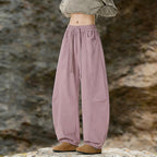 Women's Oversize Cargo Pants made of cotton blend with high elastic waistband and leg cuffs Fashion Glam