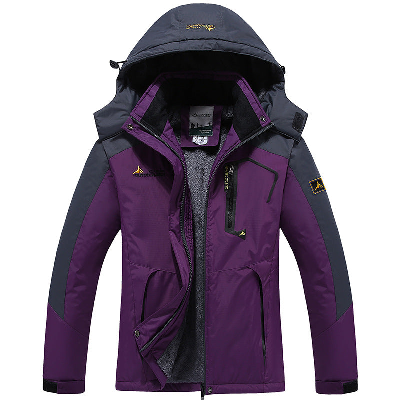 Men's three-layer thermo trekking jacket with removable hood and high-pile fleece lining Fashion Glam