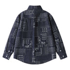 Unisex Boxy Paisley Patchwork Overshirt made of cotton blend with shirt collar and patch breast pocket Fashion Glam