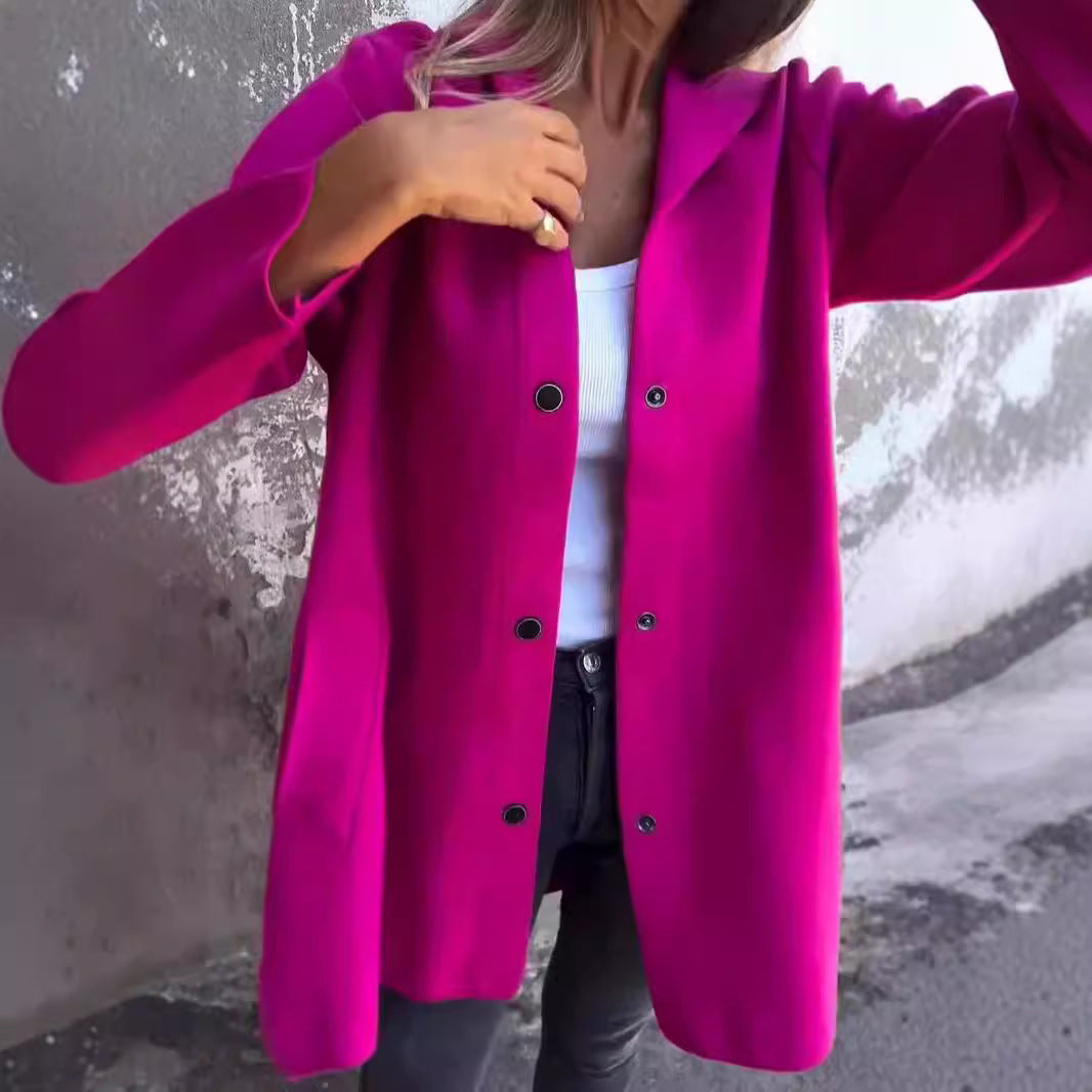 Women's Hoodie Coat with Snap Buttons and Oversized Silhouette Fashion Glam