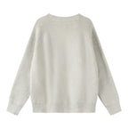 Unisex Boxy-Bulky-Knit-Cardigan with V-Neck, Button Placket and Raglan Sleeves Fashion Glam