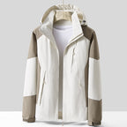 Unisex Breathable Softshell Outdoor Jacket in Colorblock Design with Adjustable Hood and Concealed Two-Way Zipper Fashion Glam