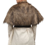 Men's Viking-inspired shoulder cape made of soft faux fur with adjustable leather straps Fashion Glam