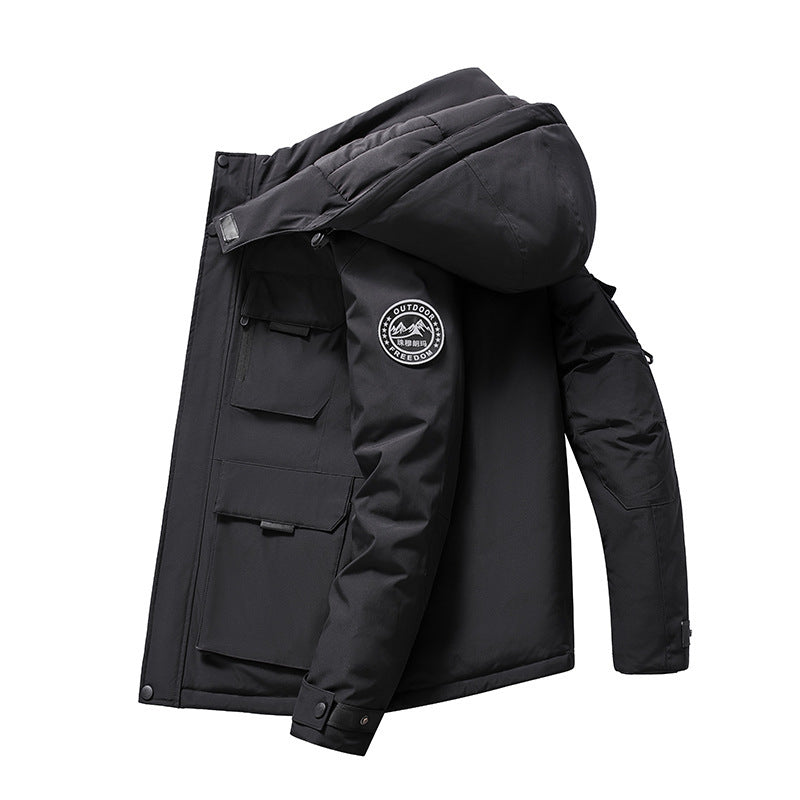 Men's Insulated Field Parka with Hood, Multiple Utility Pockets and Windproof Shell Fashion Glam