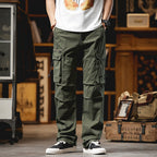 Men's cargo pants in utility look with multifunctional pockets and drawstring Fashion Glam