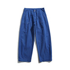 Men's Wide Workwear Pants with High Waist, Patch Pockets and Paint-Splatter Design Fashion Glam