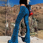 Women Flared Leopard Print Pants Fashion Glam