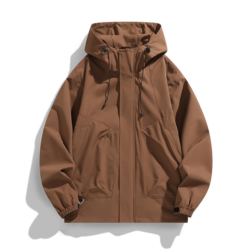 Unisex Lightweight Waterproof Utility Hoodie Jacket with Adjustable Cuffs and Large Pockets Fashion Glam