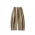 Men's Wide Utility Pants with Elastic Waistband and Distinctive Seam Panels Fashion Glam