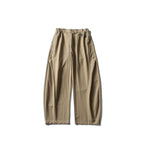 Men's Wide Utility Pants with Elastic Waistband and Distinctive Seam Panels Fashion Glam