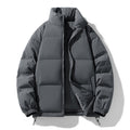 Men's Padded Puffer Jacket with High Stand Collar, Windproof Outer Layer and Adjustable Drawstring Hem Fashion Glam