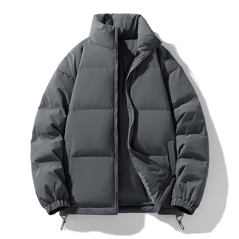 Men's Padded Puffer Jacket with High Stand Collar, Windproof Outer Layer and Adjustable Drawstring Hem Fashion Glam