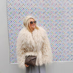 Ladies short jacket made of luxurious long-pile faux fur with voluminous pile Fashion Glam