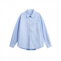 Unisex Oversize Shirt with Chest Pocket and Fine Pinstripe Fashion Glam