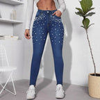 Women's high-waisted shaping skinny jeans with pearl embellishment Fashion Glam