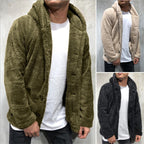 Men's oversized sherpa-style teddy jacket with button placket Fashion Glam