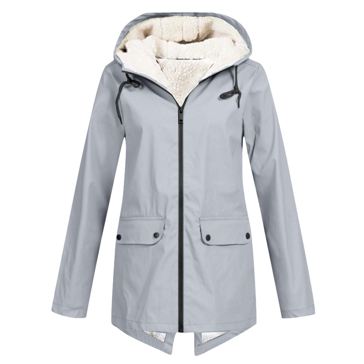 Women's waterproof and padded rain jacket with adjustable hood collar Fashion Glam