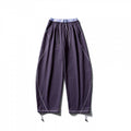 Unisex Wide Tech Jogging Pants with Drawstring, Contrast Seams and Adjustable Hem Fashion Glam