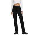Women high-waisted straight-cut jeans made of rigid denim with raw hem Fashion Glam