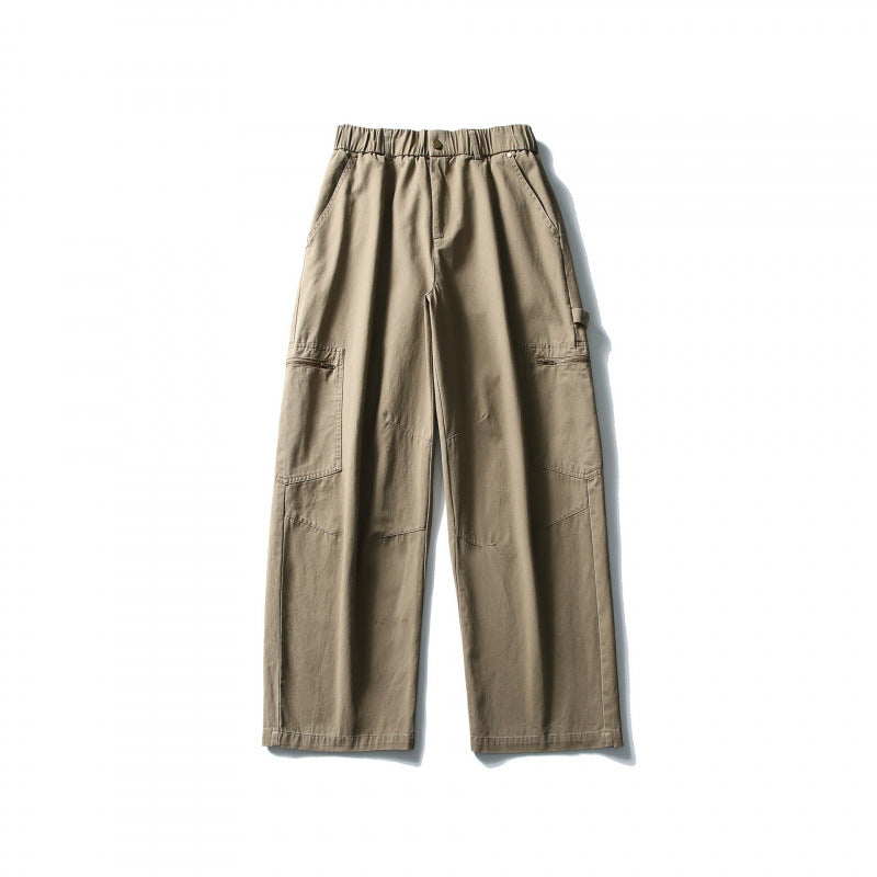 Men's Loose Utility Cargo Pants with Elastic Waistband and Patch Pockets Fashion Glam