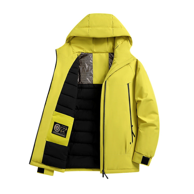 Men's Insulated Softshell Parka with Technical Hood, Windproof Outer Shell and Inner Pockets Fashion Glam