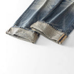 Men's loose vintage jeans with high waist and pronounced used wash Fashion Glam