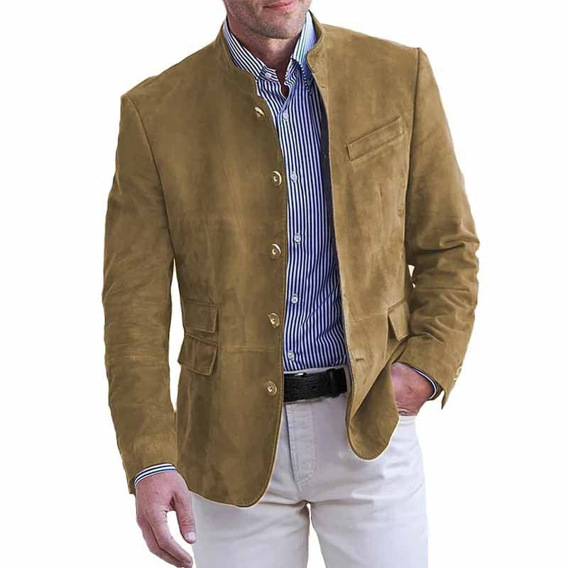 Men's elegant and fashionable suit jacket made of high-quality leather Fashion Glam