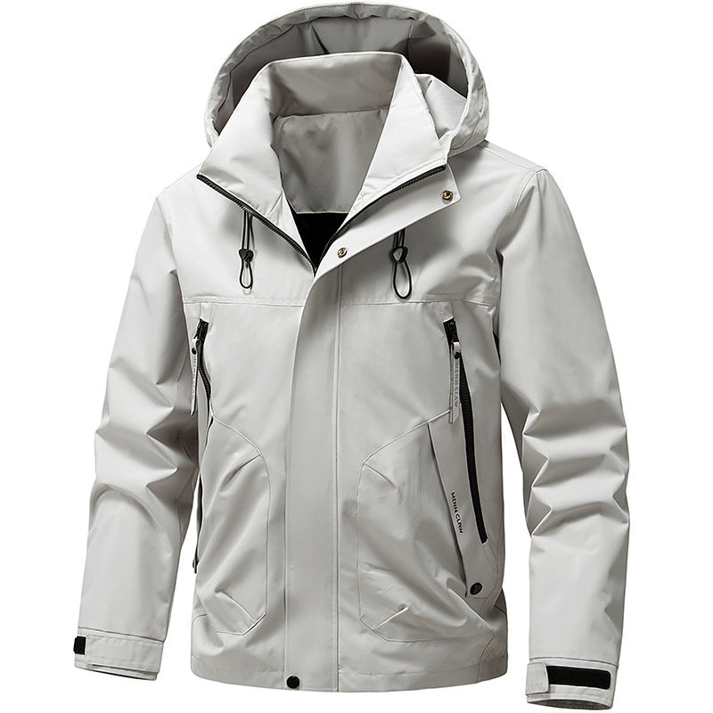 Men's technical hooded softshell jacket with adjustable hood and utility pockets Fashion Glam