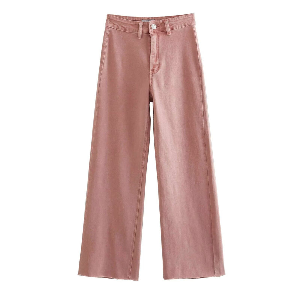 Women's loose high-waist worker pants with patch back pockets Fashion Glam