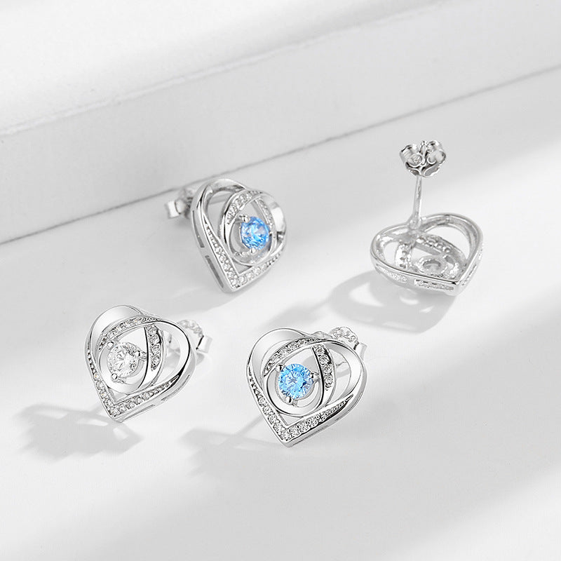 Women's earrings in elegant heart design with sparkling zirconia Fashion Glam