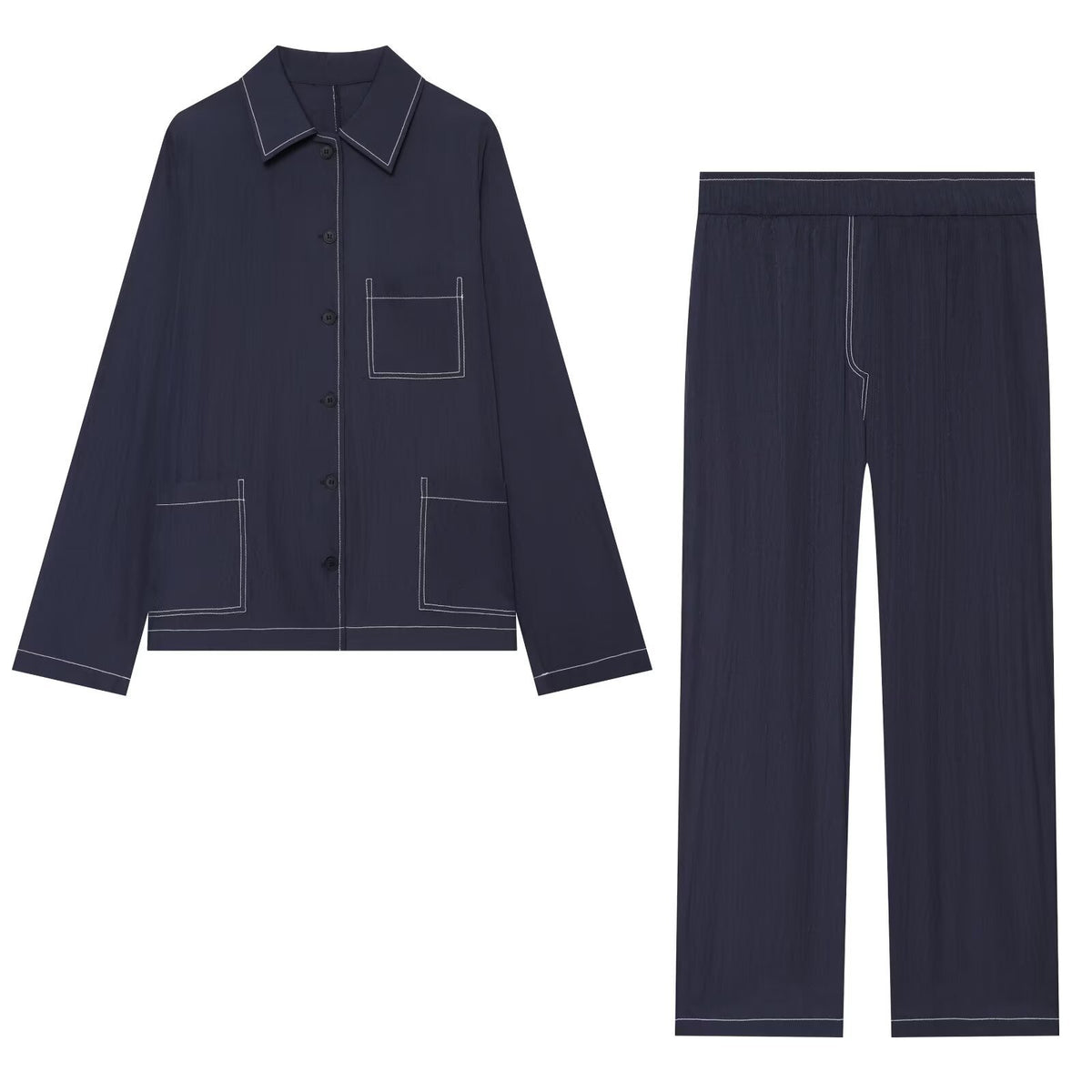 Women's Relax Lounge Pants made of Crêpe Viscose with Wide Leg and Elastic Waist Fashion Glam