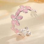 Ladies Open Bangle with Artistic Flower Design Fashion Glam
