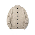 Unisex Boxy-Mohair-Mix-Cardigan with half-high collar and continuous button placket Fashion Glam